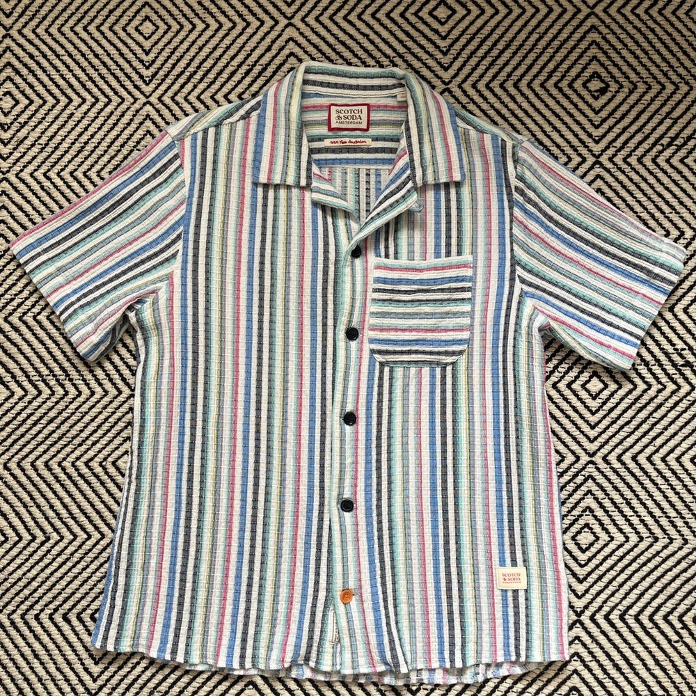 Scotch & Soda Multicolor Striped Button Down Shirt Cotton Men’s Medium